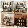 16" Cologne Organizer for Men, 3 Tier Wooden Perfume Stand,Black