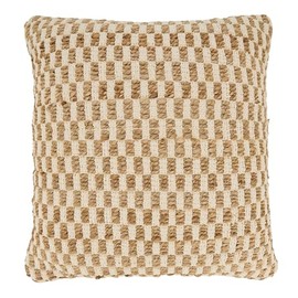 SARO LIFESTYLE Artisanal Jute and Cotton Woven Throw Pillow Cover