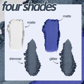 GEUUFEA 4 Colors Eyeshadow Palette, Blendable Matte and Shimmer Eye Shadow Powder, Highly Pigmented Eyeshadow for Brightening the Eyes and Creating a Bold Smoky Look