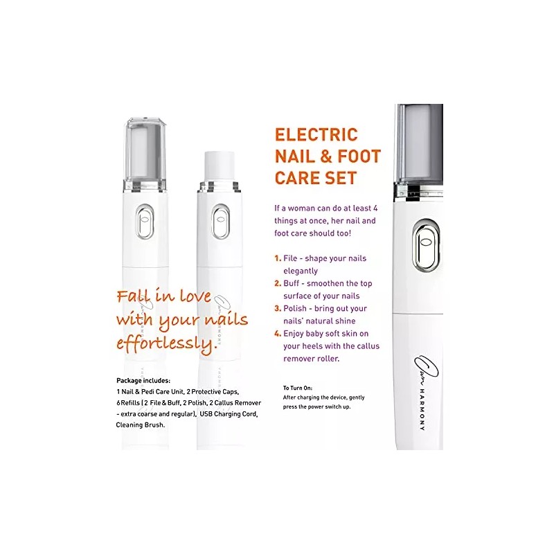Own Harmony Kit Eléctrico De Pulidor Y Abrillantador De Uñas