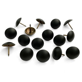 Let's Decorate 100PCS 0.75inch Matte Black Upholstery Tacks, Decorative Tacks for Sofa Couch, Furniture Metal Thumb Tacks, Home DIY Decorative Nail Heads Nails (D19mm/0.75inch)