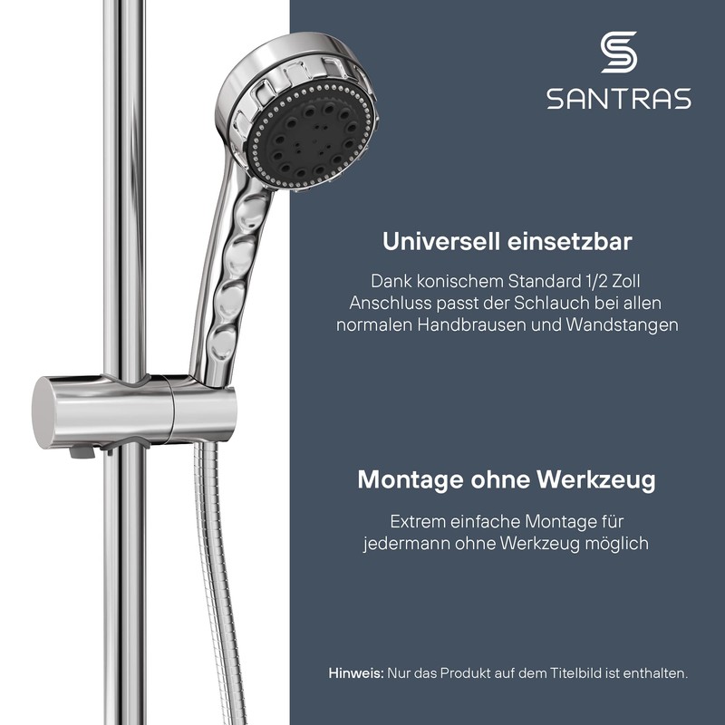 Santras® Shower Hose Premium Chrome