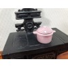 Unbranded Dollhouse Stock Pot for Soups and Stews PINK 1:12