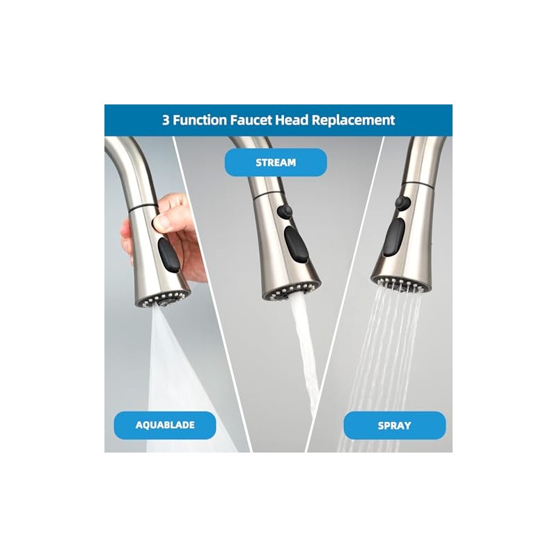 Kitchen Faucet Head Replacement with 15 Adapter Kit Compatible with