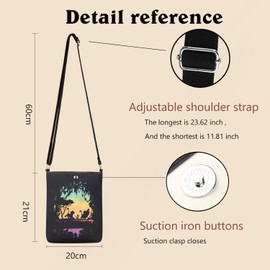 Lions Cartoon Inspired Crossbody Bag Lion Lover Gift Kingdom Cartoon Movie Fans Purse Shoulder Bag (Lion cbca)