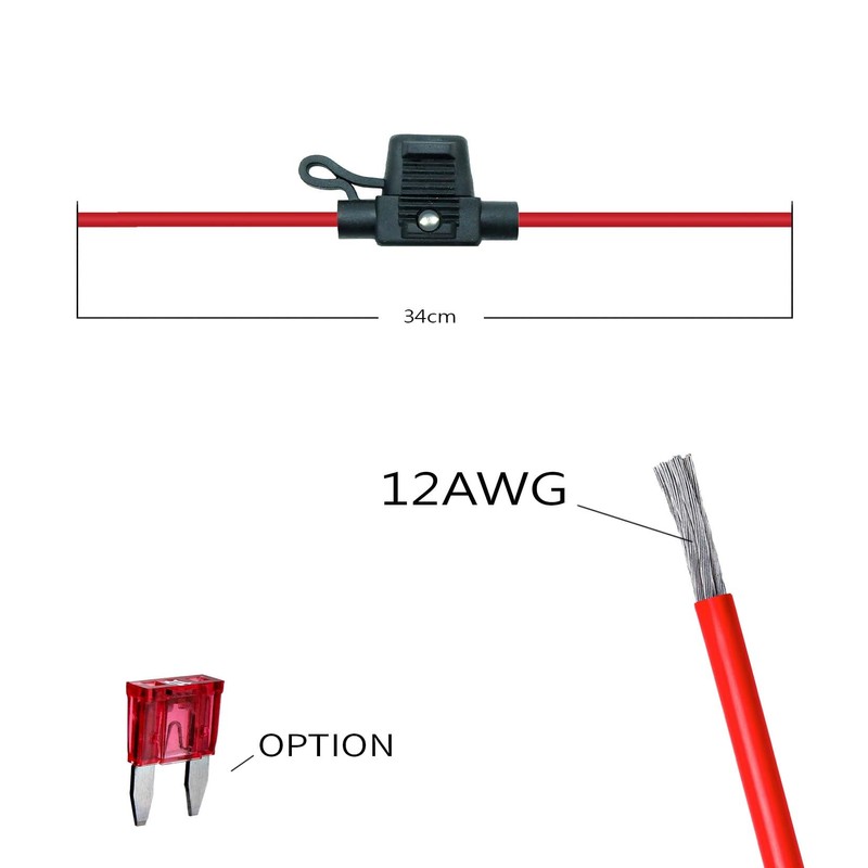 Waterproof in-line ASP LED Fuse Holder,12 AWG for Automotive, Marine（2