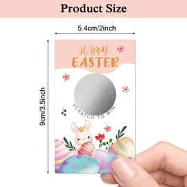 Haizct 50 Pack Easter Scratch Off Game for Adult Party Events, Easter Game Card, Easter Lucky Cards, Easter Party Game, Family Gatherings, Business Events, Kids Groups (Happy Easter)