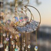 Kawlxpp Handmade Crystal Decor Hanging Moon Suncatcher with Glass Prisms