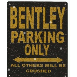 TRACY'S SIGNS 8X10in BENTLEY PARKING SIGN RUSTIC STYLE 8x10in 20x25cm CAR SHED TIN GARAGE WORKSHOP WALL ART