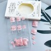 Pink Flower Press on Toenails White French Tip False Toenails