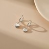 Silver Hoop Earrings for Women, Heart Dangle Earrings Small Huggie