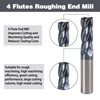 XYunEnZ 3/8" Carbide Roughing End Mil, 4 Flute Micro Grain