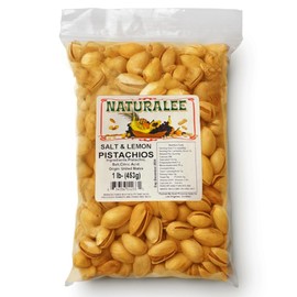 Naturalee Pistachios 1 lb - Salt and Lemon - Premium, High Protein - Savor the Flavor then Open