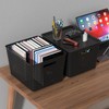 Innouse Plastic Organizing Baskets with Lids, Black Woven Storage Baskets,