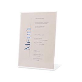 EH Design A6 Acrylic Stand 1 Piece - Crystal Clear Table Stand - L Stand with Polished Edges - For Catering, Office, Wedding & More - Made in Germany