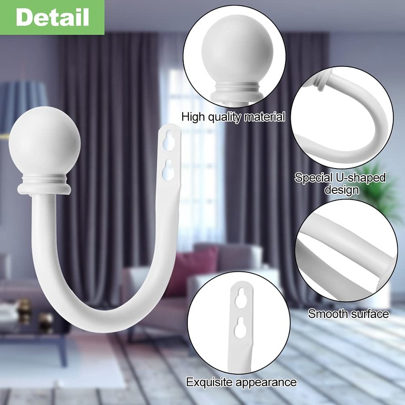 2 Packs Curtain Holdback, Wall Mounted Curtain Tie Backs Metal