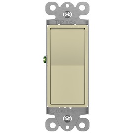 ENERLITES Momentary Contact Decorator Light Switch for Garbage Disposals, Spring Release Paddle, 120-277VAC 15A, Single-Pole, UL Listed, 91245-I, Ivory