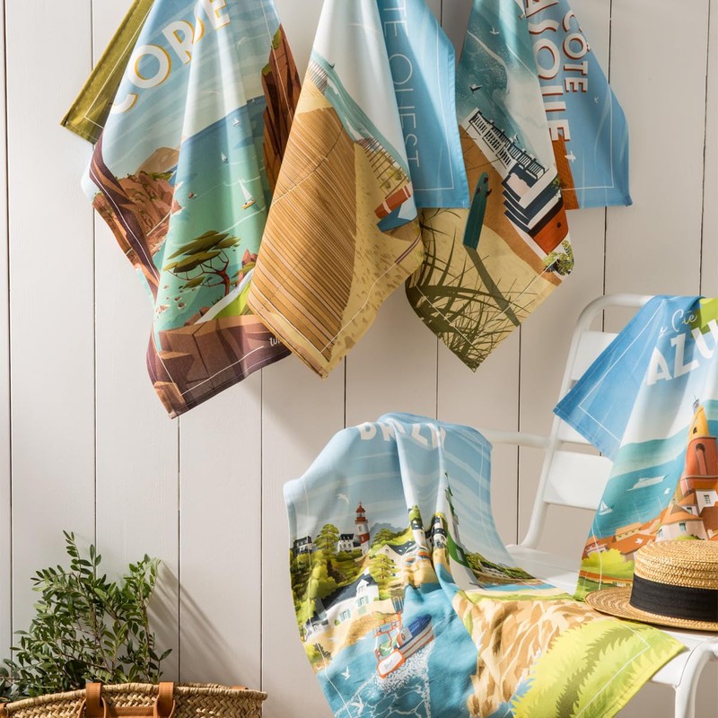 Coucke Wim Breizh Printed Cotton Tea Towel 50 x 75