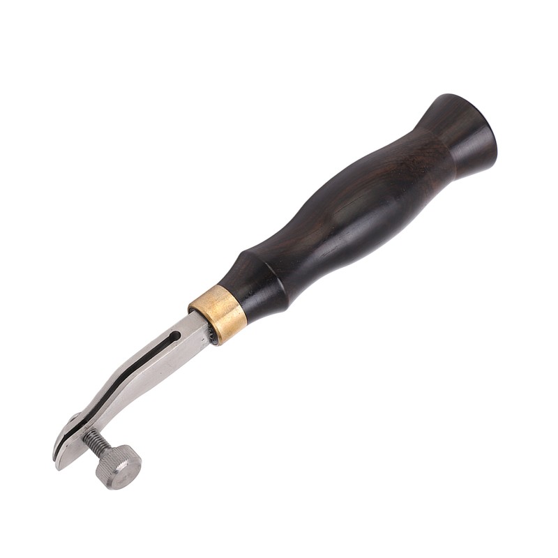 Leather Creaser 0.5mm Regulable Screw Ebony Handle Arc Design Stainless