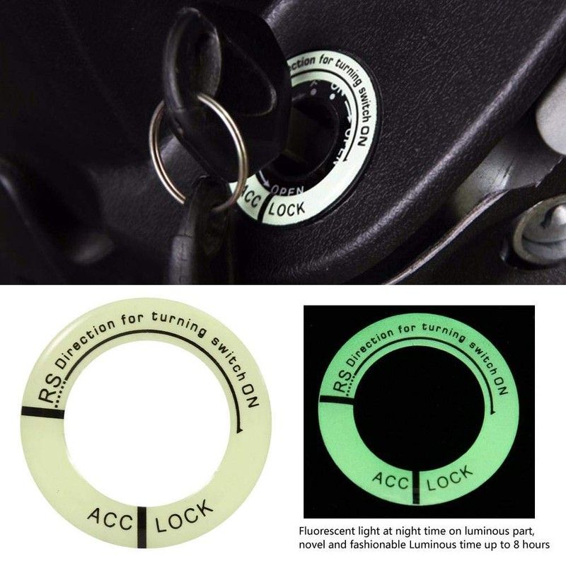 KIMISS Ignition Switch Decoration Ring, Car Motorcycle Luminous Ignition Switch