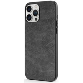 SALAWAT - Funda compatible con 15 Pro Max, funda delgada de piel sintética clásico a prueba de golpes, ligera, de alta calidad, suave, de TPU rígida, carcasa protectora híbrida de 6.7 pulgadas (negro)