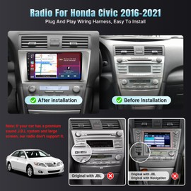 Naifay Car Radio for Toyota Camry 2006 2007 2008 2009 2010 2011 with Wireless Carplay & Android Auto, 2+32G 9" IPS Touch Screen Car Stereo for Camry with Bluetooth/GPS/WiFi/SWC/Split Screen/Camera