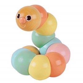 (CL54235) Rattle Nigiri Bendy Cute Wooden Toy, Educational Toy, Colorful, Fingertip Training, 1 Year Old, Potato Bug, Present, Classic World Caterpillar, Pastel