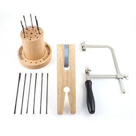 Jewelers Saw Kit Includes Saw Frame, Blades, Organizer and Bench Pin - SFC Tools - KIT-2100