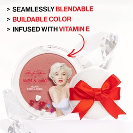 Wet n Wild Blush en Polvo Rosa Marilyn Monroe – Edición Limitada de Colección, Rubor Compacto de Alta Pigmentación y Larga Duración, Textura Sedosa y Difuminado Fácil, Acabado Natural o Intenso Blush Vegano, Libre de Crueldad Animal y para Todo Tipo de Pi