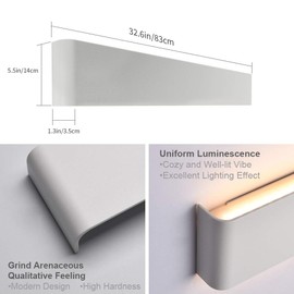 Aipsun 30W/32.6 inch Modern LED Vanity Light for Bathroom Light Fixture Up and Down Wall Light(Warm White 3000K)