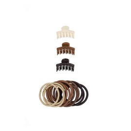Oz Essentials Claw Clip and Elastic Set - Multi Colour