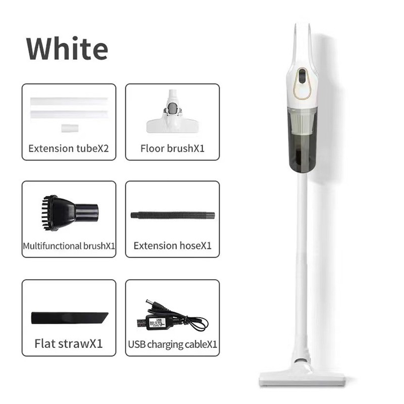 Hand Held Vacuum Cleaner 2000mAh USB Interface White Powerful Cordless