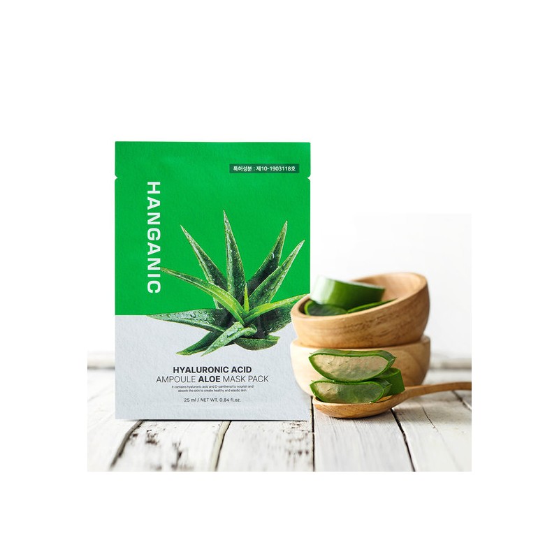Hanganic Hyaluronic Acid Ampoule Aloe Mask Pack 100 Sheets /