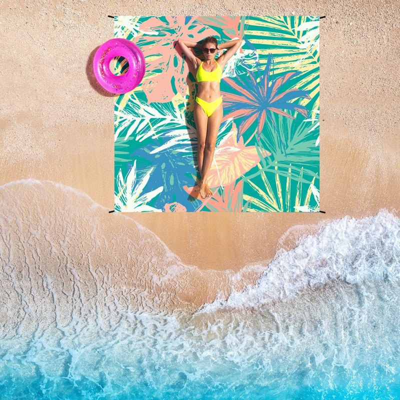 AISPARKY Beach Blanket Waterproof Sandproof Lightweight Durable Compact Sand Free