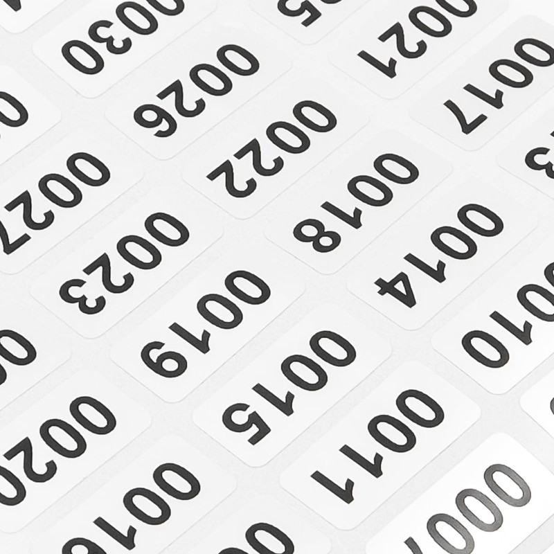 Namvo Number Label Stickers 0001-2000 Waterproof Inventory Management Labels