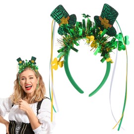 FRCOLOR St.patricks Day Headband Green Shamrock Headpiece Irish Day Festival Hair Hoop Lucky Hair Accessories for Woman