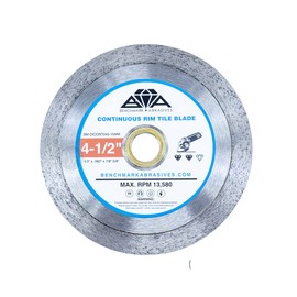 Benchmark Abrasives 4.5 Inch Continuous Rim Turbo Diamond Blade for Angle Grinder with Steel Core for Cutting Brick Ceramic Tile Granite Marble - 4.5” Circular Saw Concrete Masonry Brick - (5 Pack)