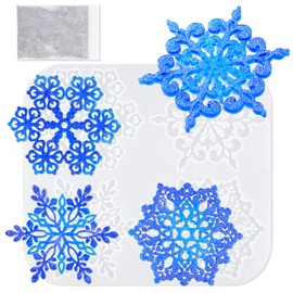 NiArt Epoxy Resin Silicone Plaster Snowflake Coaster Molds 4PCS 4.17" DIY Craft Mold with Edges, Casting Art Handcraft Home Restaurant Holiday Ornament, Coaster, Jewelry Dish, Aroma Stone, Baking Mold