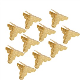 Buachois 12pcs Corner Protector Vintage Antique Metal Box Corner Protector Edge Jewelry Gift Case Corner Decorative Iron Furniture Edge Cover Guard (#2)