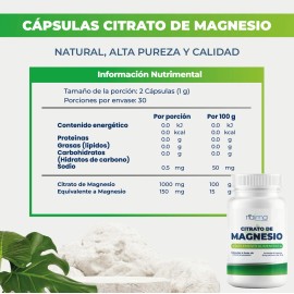 Citrato De Magnesio Y Citrato De Potasio 120 Cápsulas , 60 cápsulas c/u