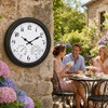 YTAONS Outdoor Waterproof Wall Clock with Thermometer and Hygrometer Combo,