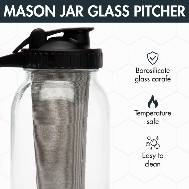 Primula Mason Jar Cold Brew Iced Coffee Maker with Stainless