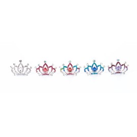 Pokinge 5pcs Crystal Rhinestone Tiara Crown Hair Comb Mini Crown Crystal Rhinestone Princess Crown Hair Comb Headpieces for Wedding Birthday Party