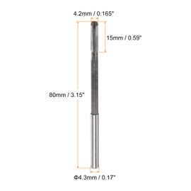 sourcing map Chucking Reamer 4.2mm H7 C1/K30 Carbide Tip Precision Straight Flutes Round Shank Lathe Machine Milling Cutter