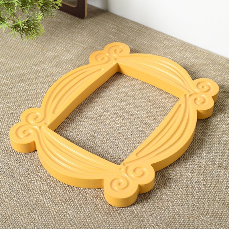 Ieron Iconic Peephole Frame, Yellow Door Frame, Decorative Wall Art