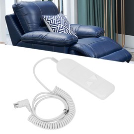 8-pin 2-button plastic hand switch for lift chair power recliner, lightweight and flexible replacement of the remote control with spiral cable, suitable for replacing