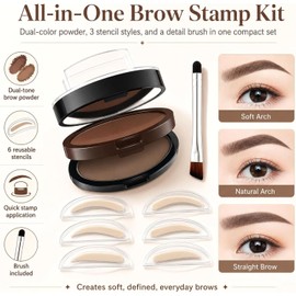 Kit Sello Cejas Doble Color Impermeable 3 Pares Plantillas 02