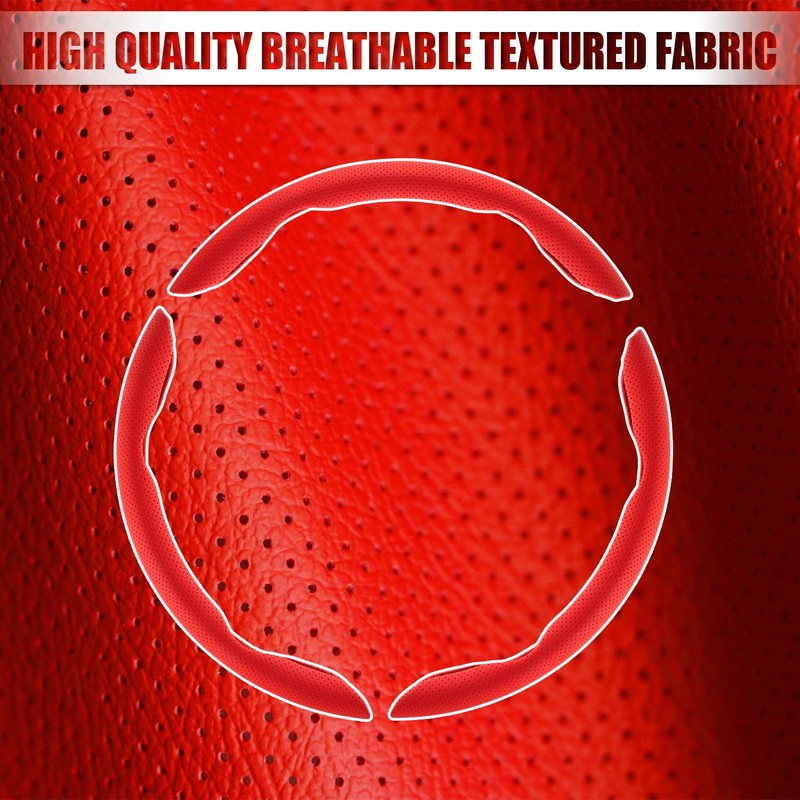Amiss Nappa Leather Steering Wheel Cover, 3PCS Segmented Steering Wheel