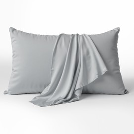 Bueaty Sleep Pillowcase for Skin & Hair, Cooling Soft Pillow Cover, Silver Gray