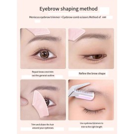 Unbranded 2pcs Eyebrow Trimmer Set - Razor & Scissors with Comb for Men & Women Grooming